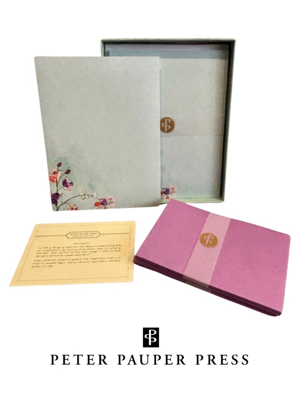 Fuchsia Blooms Stationery Set By Peter Pauper Press
